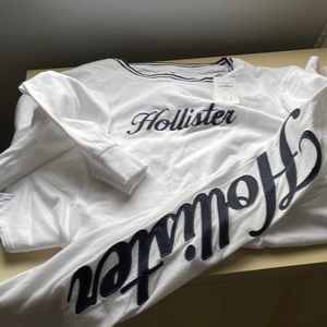 Long sleeve white Hollister shirt